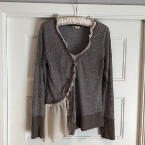Anthropologie Meadow Rue Askew ruffle cardigan